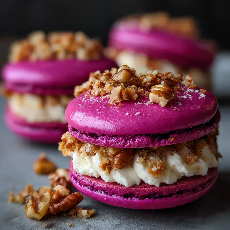 Savory Beet Macarons: Gourmet Goat Cheese Crunch Delight
