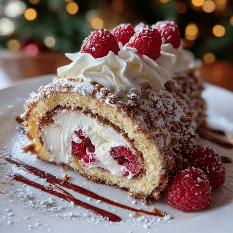 How to Make an Easy White Chocolate Raspberry Yule Log Cake