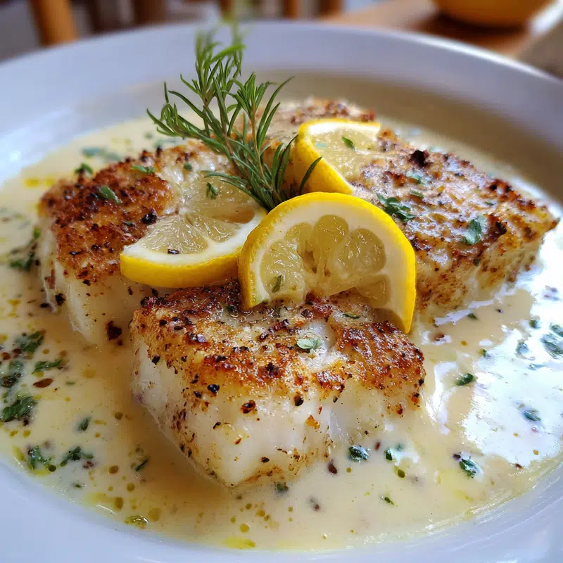 Baked Cod in Coconut Lemon Cream Sauce: A Tropical Dinner Delight