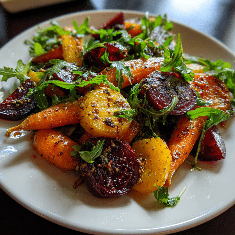 Here are some SEO-friendly blog post titles: 1. Roasted Beets and Carrots Salad: The Best Way to Boost Your Veggie Intake 2. Why Roasted Beets and Carrots Salad Should Be Your New Go-To Lunch 3. How to Make the Perfect Roasted Beets and Carrots Salad in 15 Minutes 4. 5 Reasons