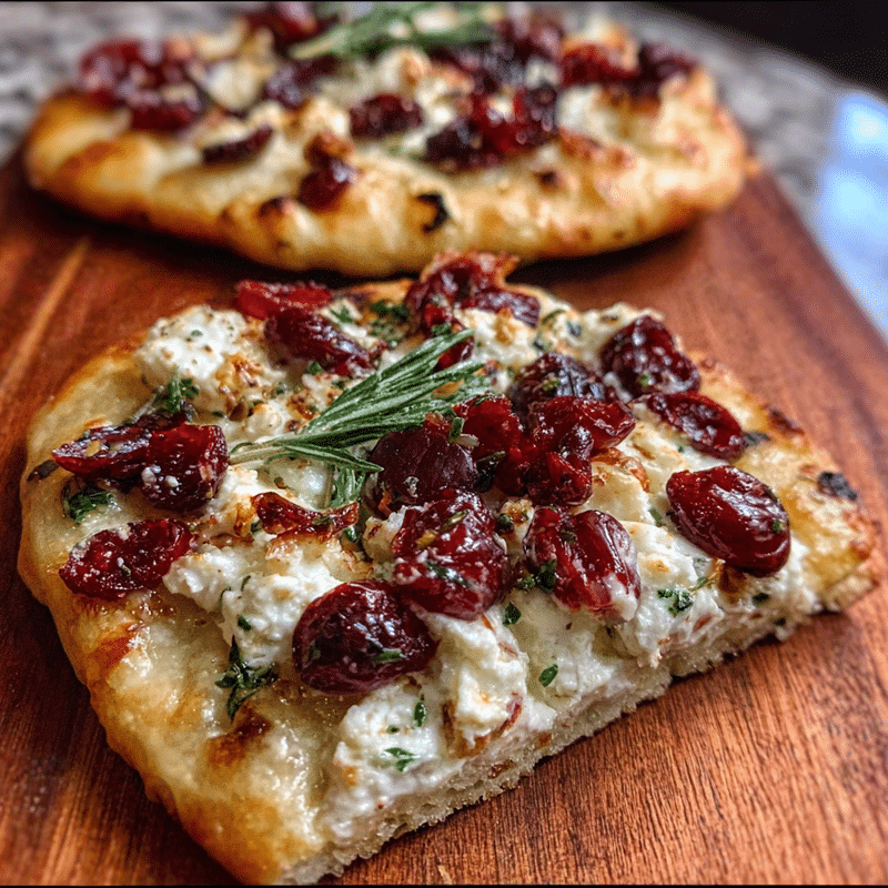 How to Make Roasted Cranberry and Goat Cheese Flatbread Bliss
