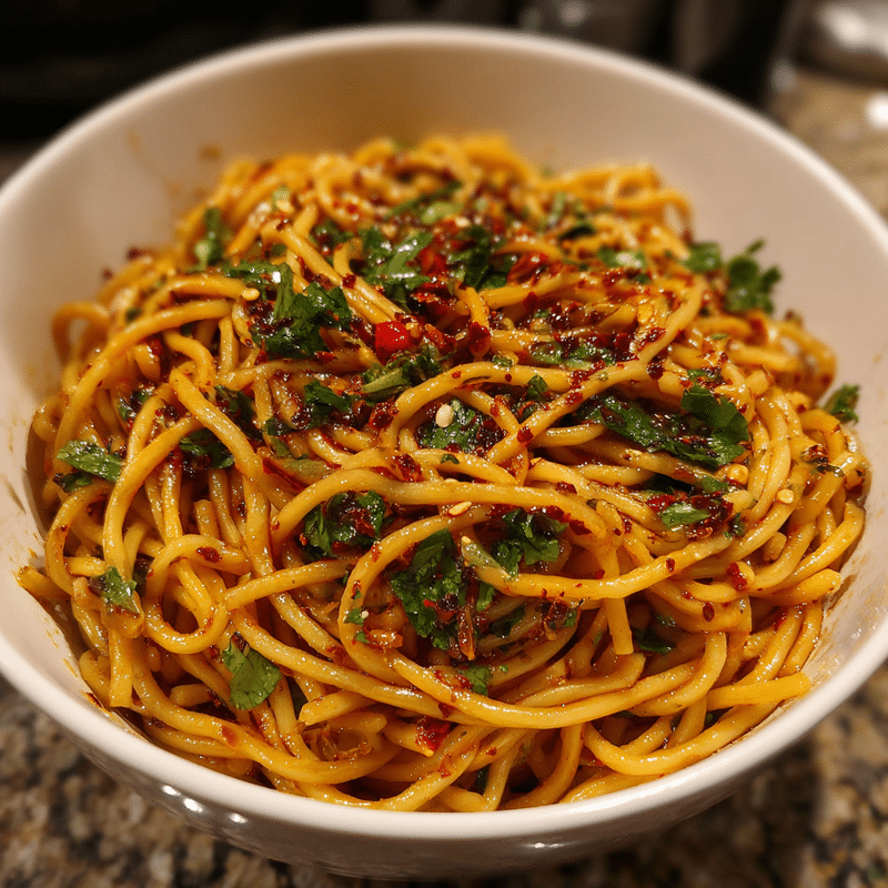 Here are 5 SEO-friendly blog titles for "Spicy Garlic Chili Oil Noodles": 1. Spicy Garlic Chili Oil Noodles: The Best 5-Minute Weeknight Meal 2. Why Spicy Garlic Chili Oil Noodles Should Be Your Next Takeout Swap 3. How to Make Restaurant-Quality Spicy Garlic