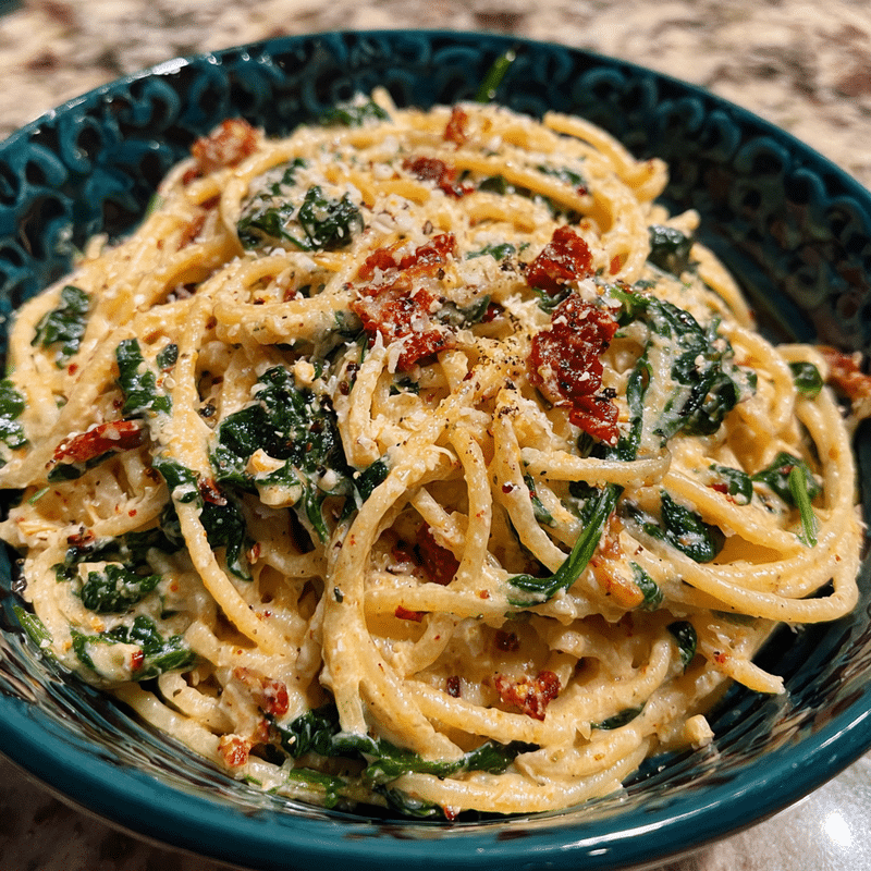 Spaghetti & Spinach with Sun-Dried Tomato Cream Sauce: The Best Way to Elevate Your Pasta Night