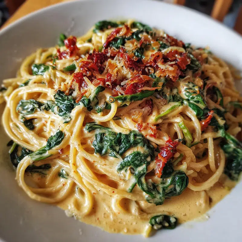 Spaghetti & Spinach with Sun-Dried Tomato Cream Sauce: The Best Way to Elevate Your Pasta Night