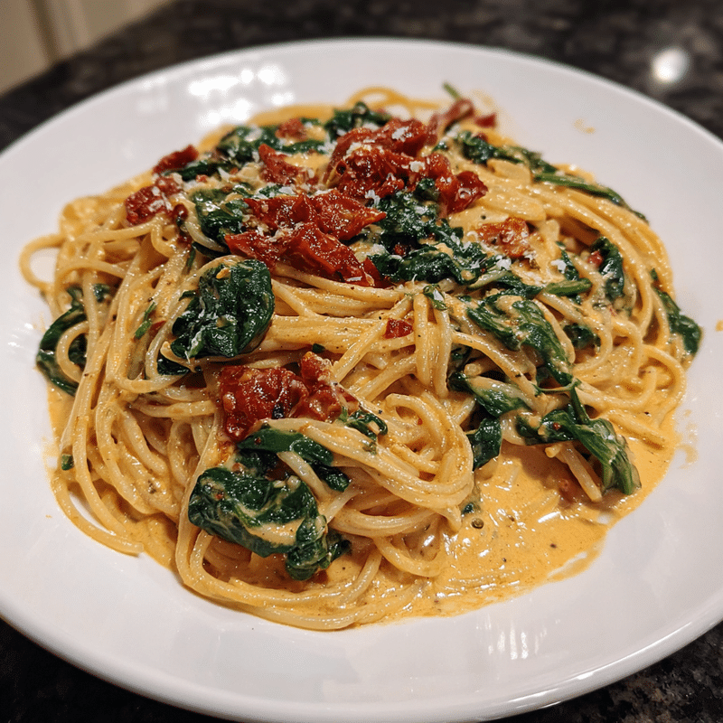 Spaghetti & Spinach with Sun-Dried Tomato Cream Sauce: The Best Way to Elevate Your Pasta Night