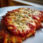 Delicious keto chicken parmesan served on a plate