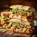 Delicious Chicken Caesar Sandwich with crispy chicken, fresh Caesar salad, and Parmesan cheese