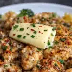 Delicious Cowboy Butter Lemon Bowtie Chicken with Broccoli served on a plate