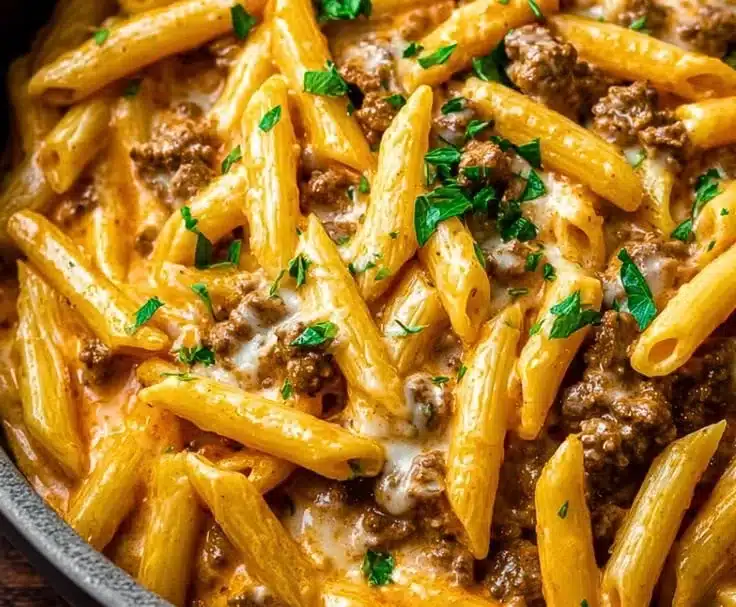 Creamy High Protein Beef Pasta