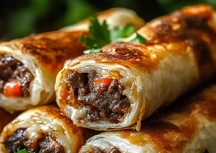 Keto Philly Cheesesteak Roll Ups on a plate with toppings