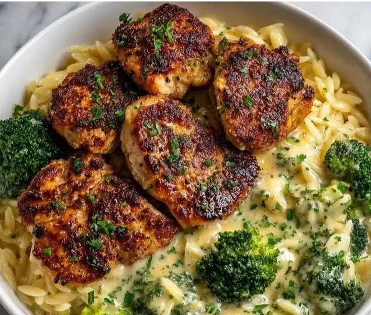 Lemon Pepper Chicken Broccoli Orzo