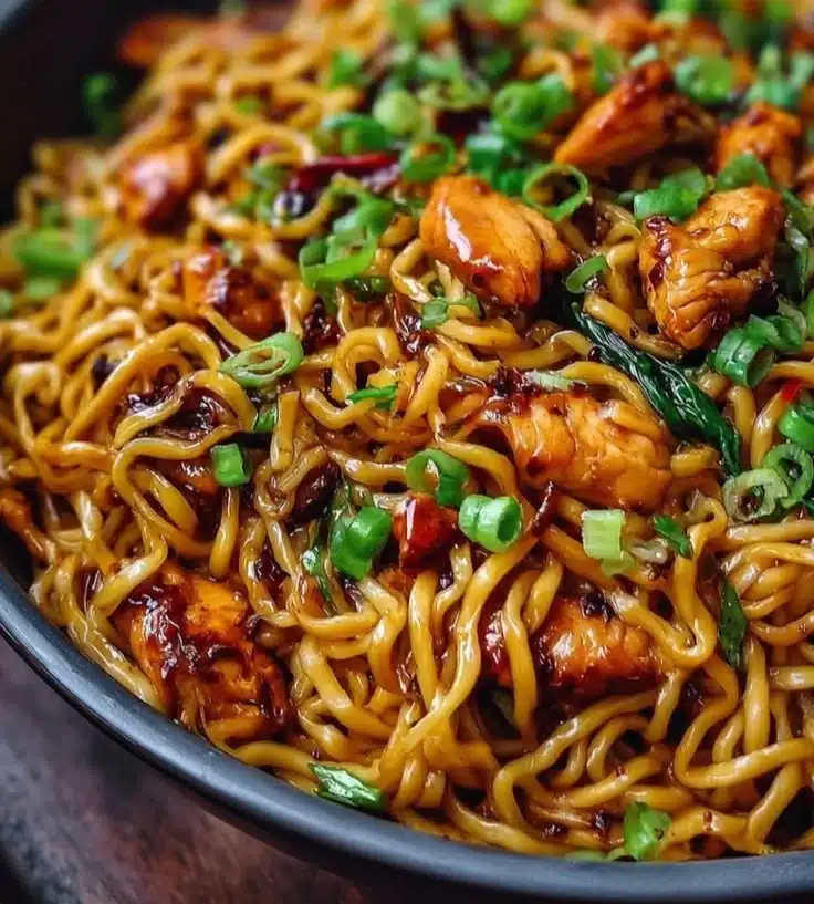 Sticky Garlic Chicken Noodles