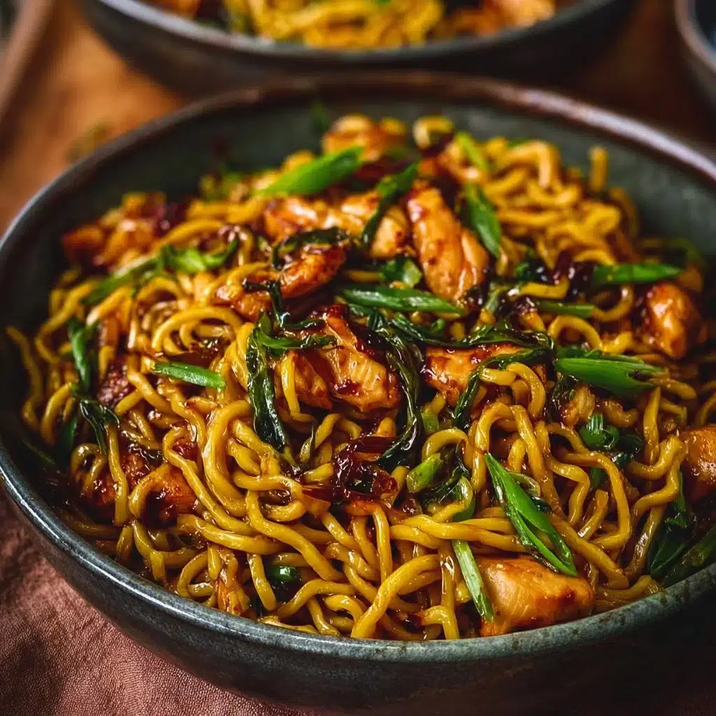 Sticky Garlic Chicken Noodles