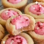 Delicious sugar cookie cups with frosting and sprinkles