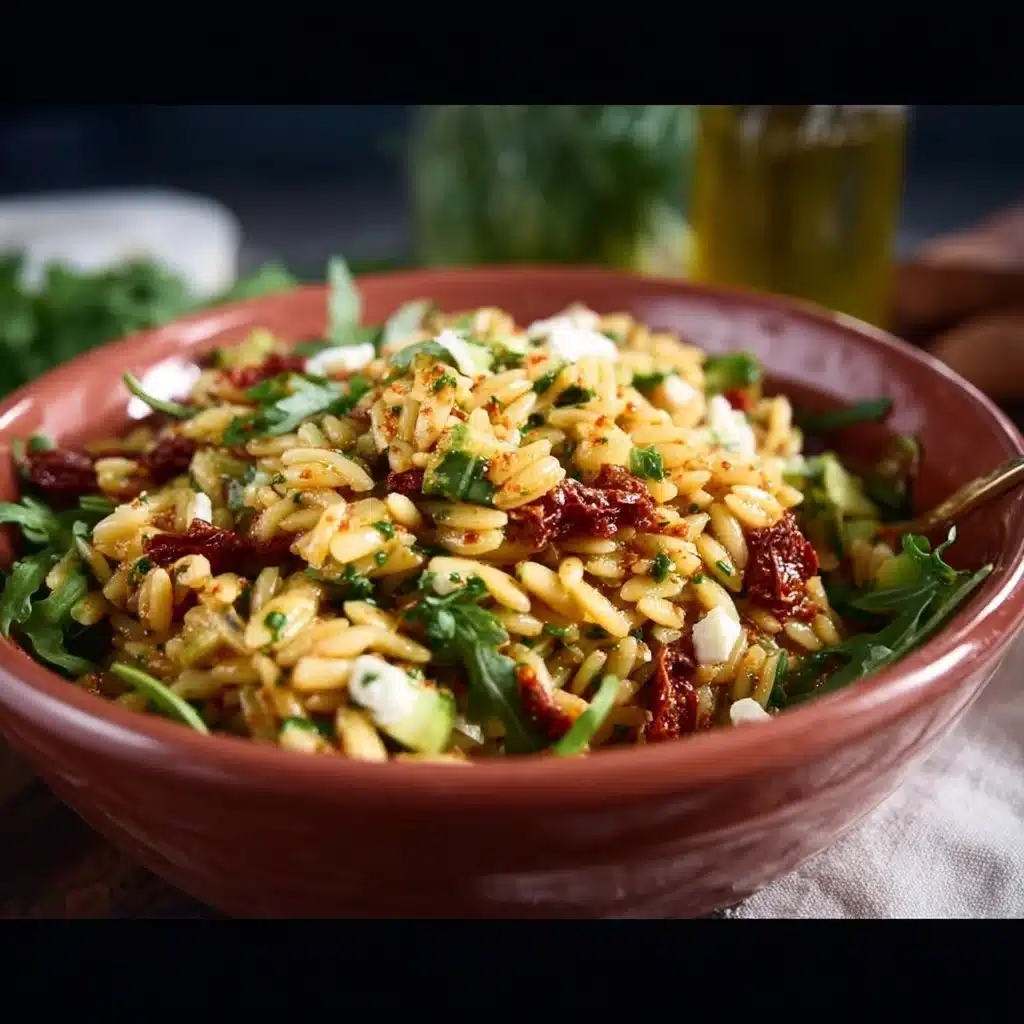 Sun Dried Tomato Orzo Pesto Salad