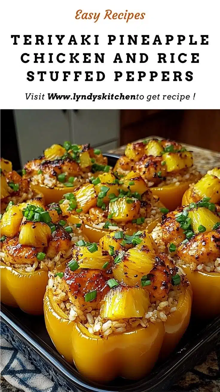 Teriyaki Pineapple Chicken and Rice Stuffed Peppers