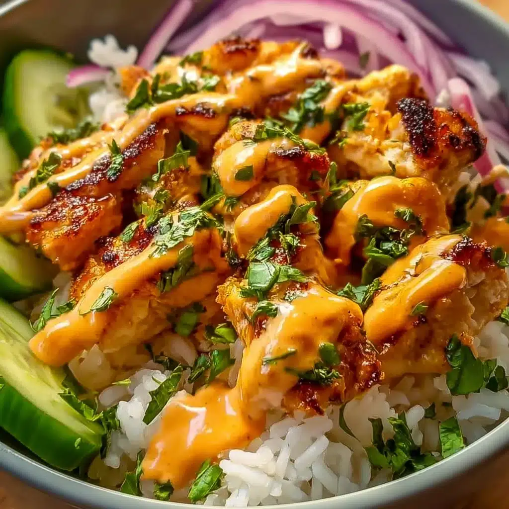 Bang Bang Chicken Bowl with vibrant vegetables and sauce