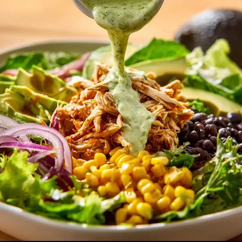 Delicious Barbeque Chicken Salad with grilled chicken and fresh vegetables