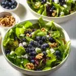 Delicious Easter Spring Salad featuring fresh greens and goat cheese