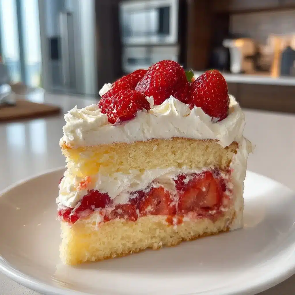 Delicious homemade strawberry shortcake served with fresh strawberries and whipped cream.
