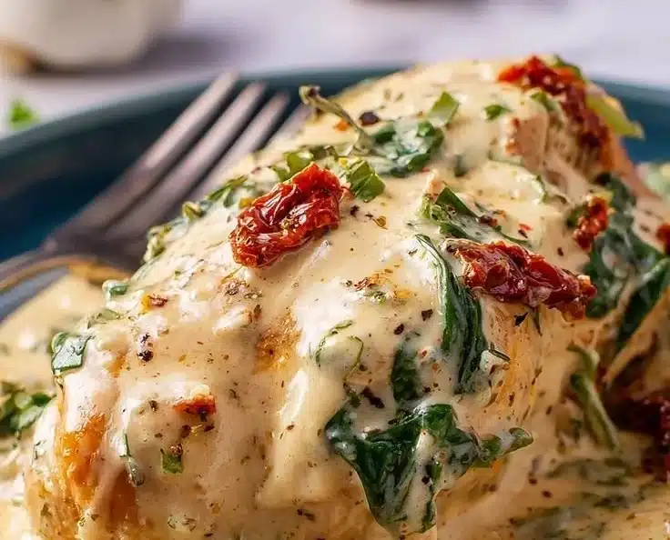 Creamy Crockpot Tuscan Chicken