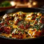 Delicious Texas Roadhouse butter chicken served with rice and garnish