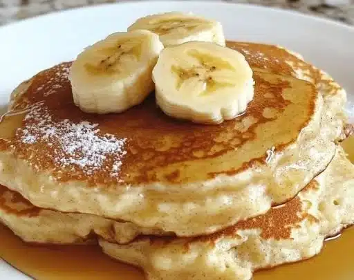 Fluffy Banana Cinnamon Yogurt Pancakes
