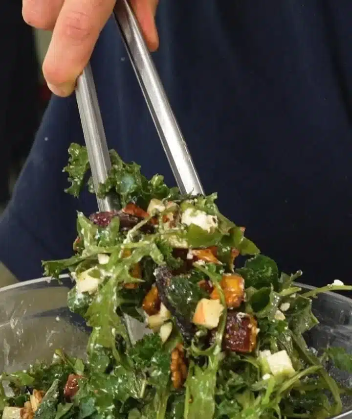 Harvest salad with fresh vegetables and lemon thyme dressing