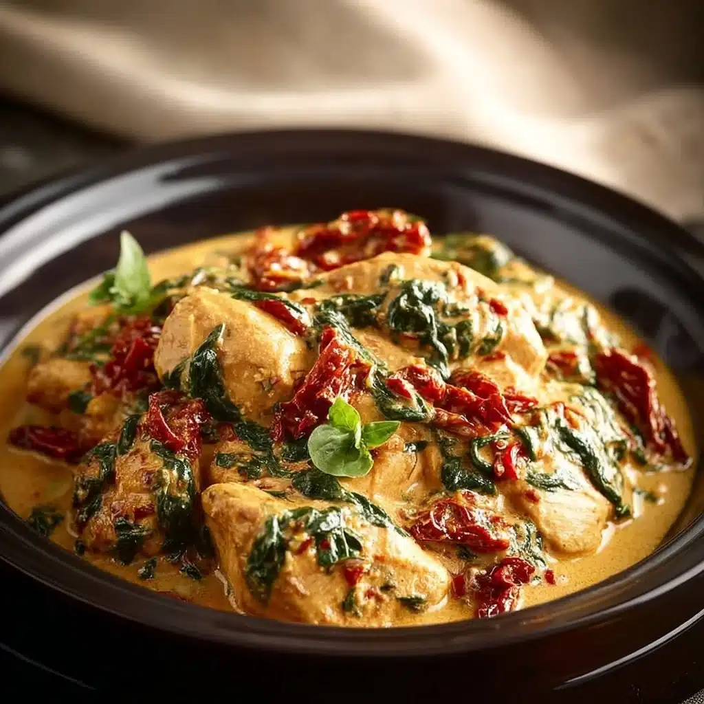 Homemade Crockpot Tuscan Chicken