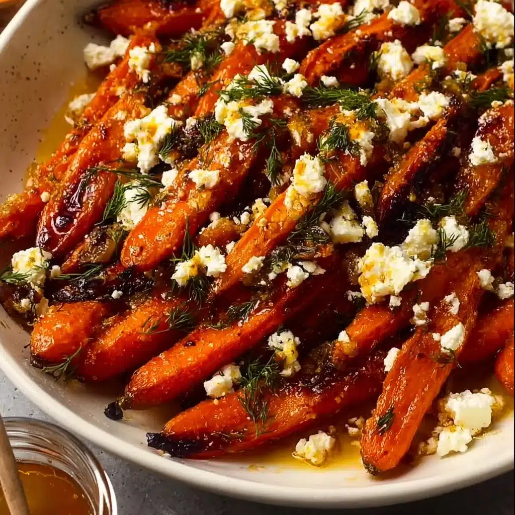 Honey Garlic Roasted Carrots with Feta
