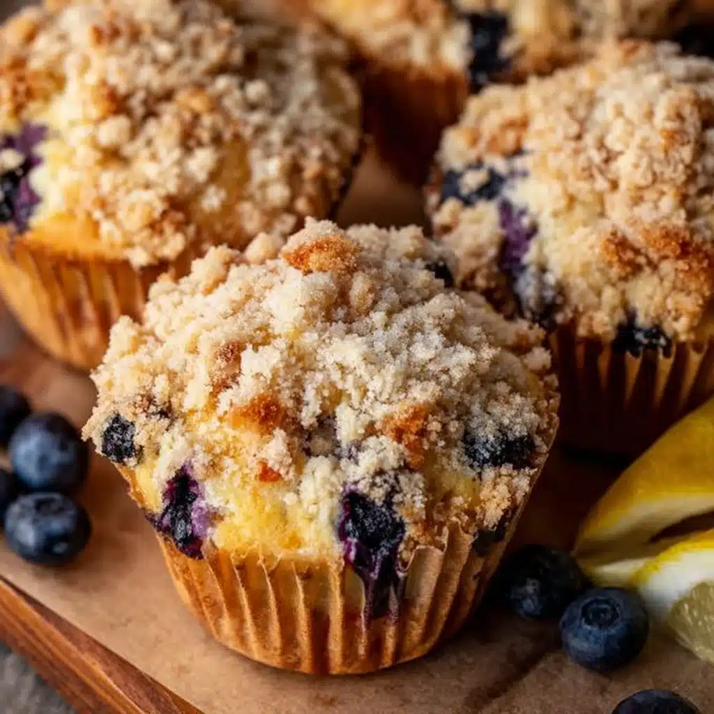 Lemon Blueberry Streusel Muffins