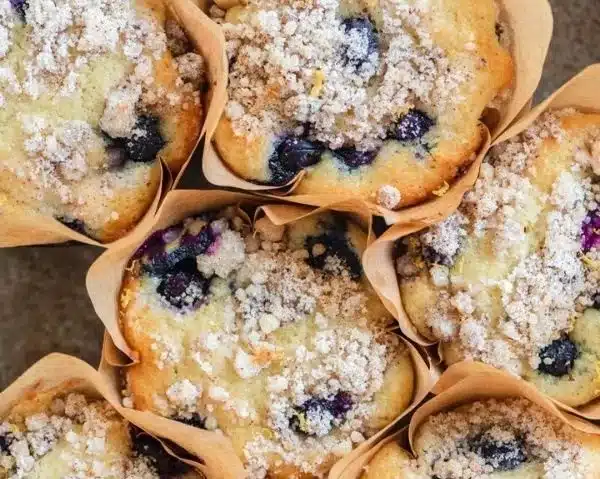 Lemon Blueberry Streusel Muffins
