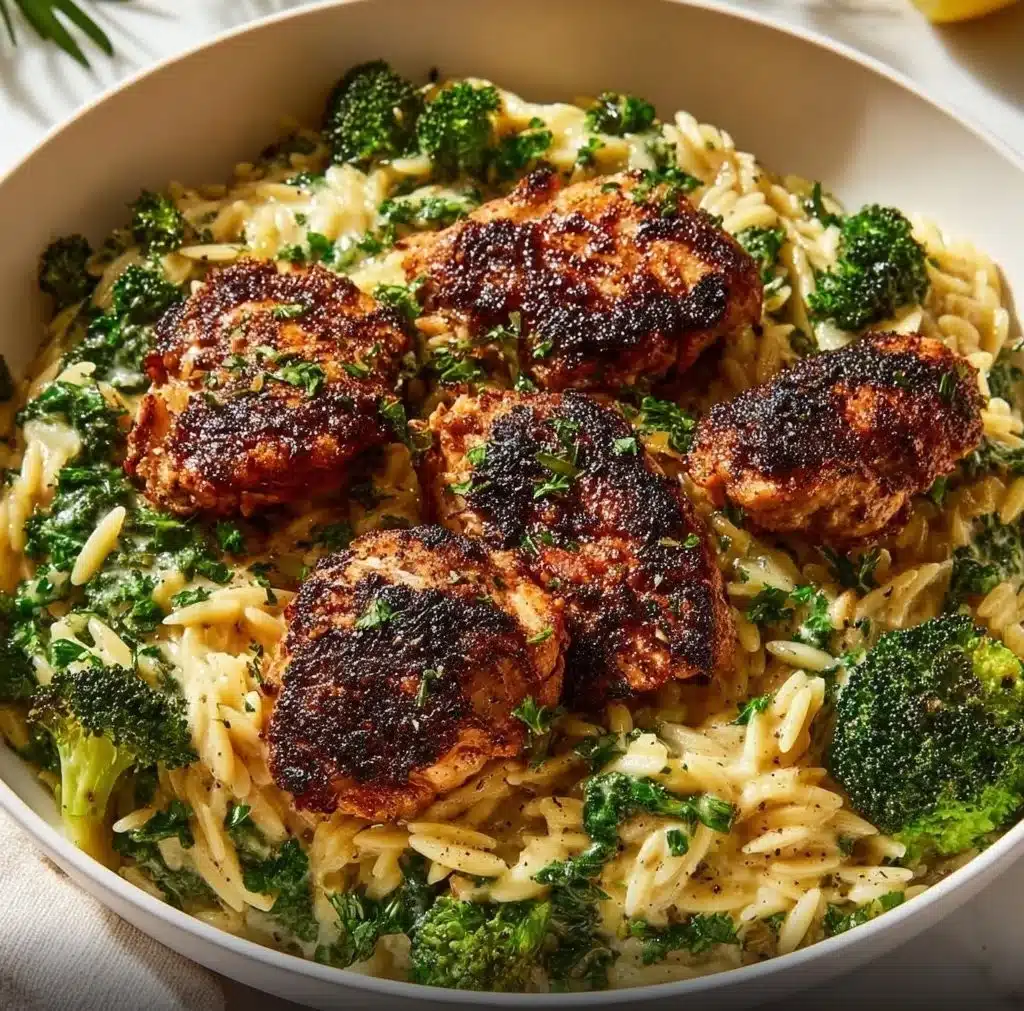 Lemon Pepper Chicken Broccoli Orzo
