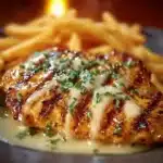 Delicious Longhorn Steakhouse Parmesan Chicken served on a plate
