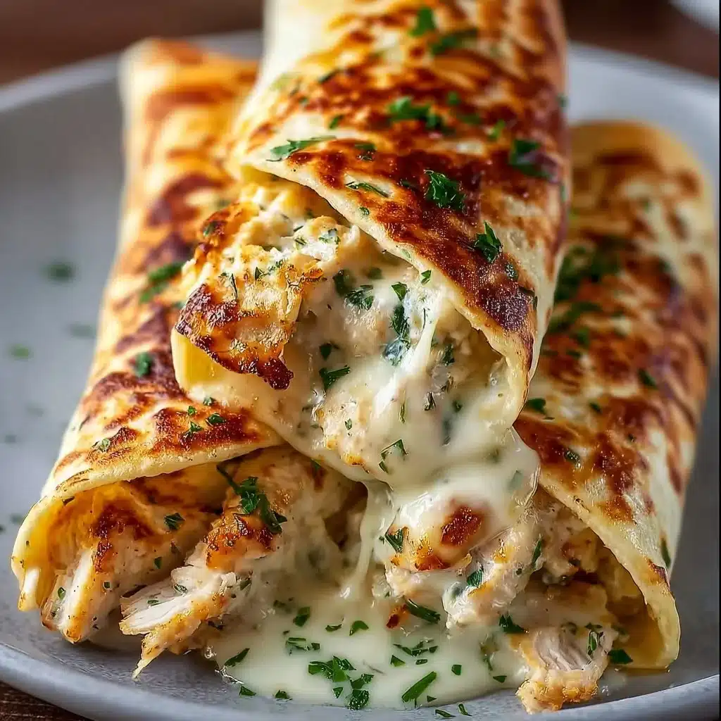 Low carb cheesy garlic chicken wraps with fresh ingredients