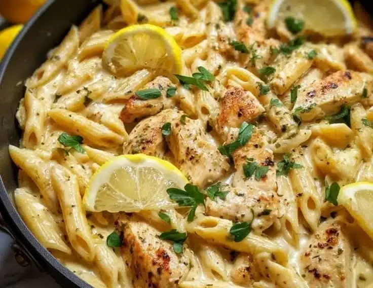 One-Pot Lemon Garlic Chicken Pasta Recipe