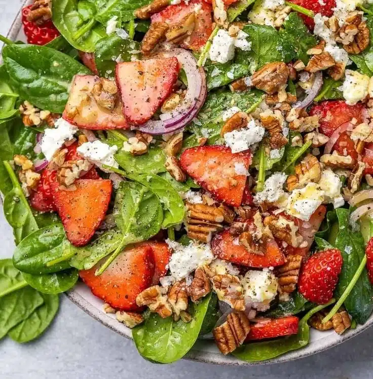 Spinach Salad with Strawberries and Mustard Dressing