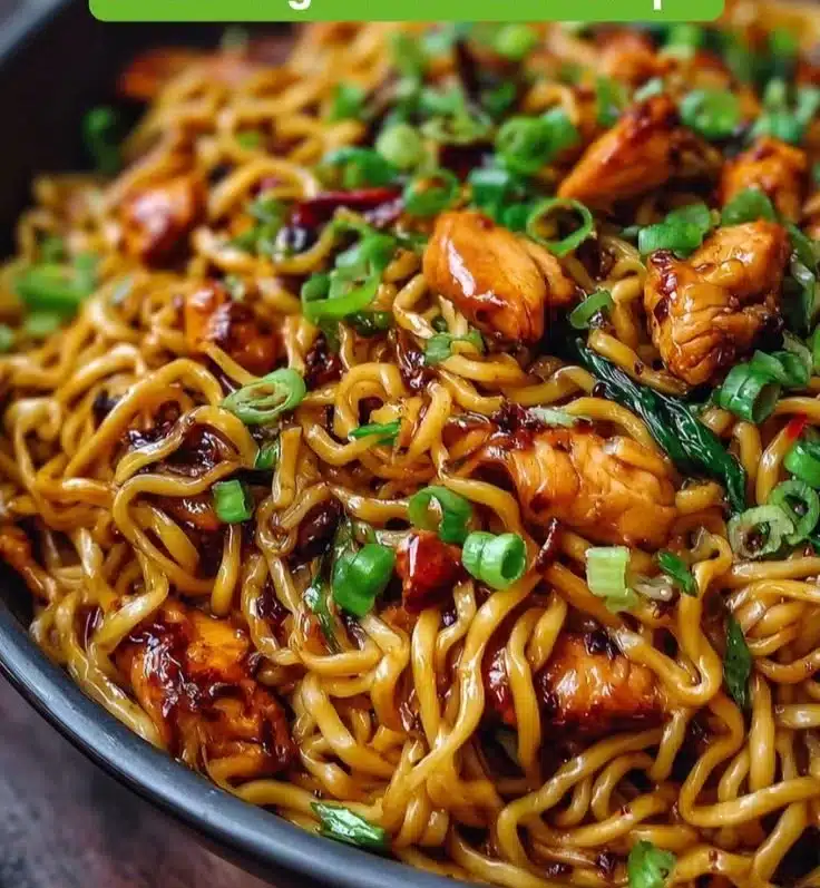 Sticky Garlic Chicken Noodles