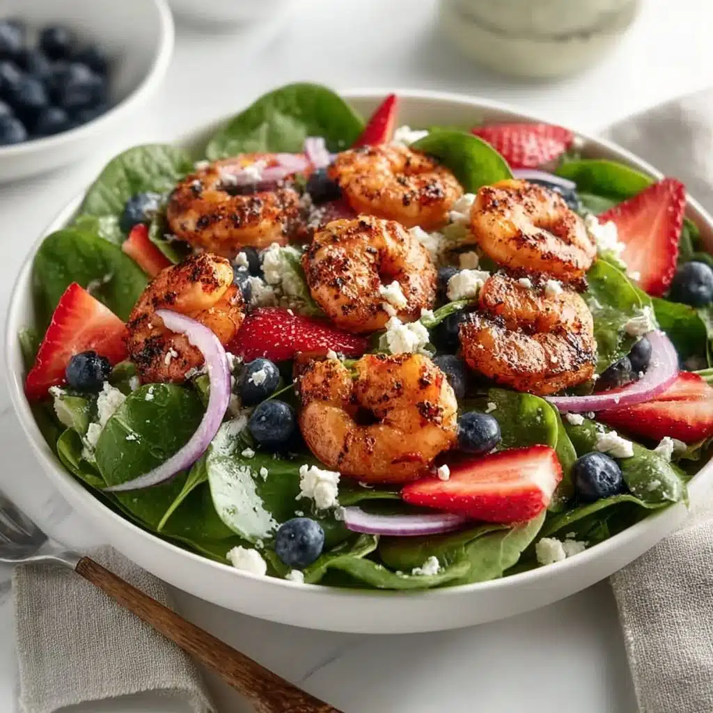Fresh and vibrant Strawberry Spinach Salad with nuts and dressing on a plate.