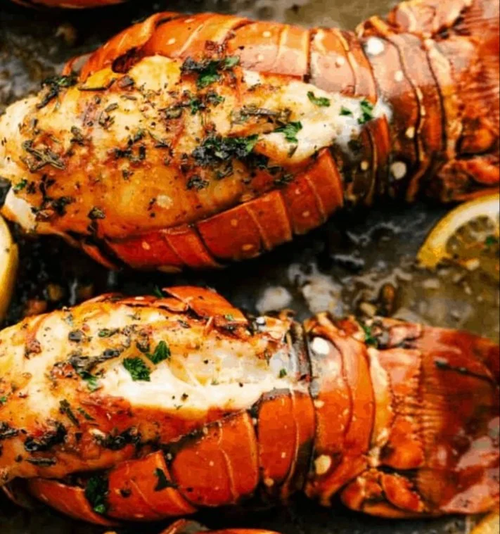 The Best Lobster Tail Recipe Ever is a decadent dinner made with large lobster tails smothered …