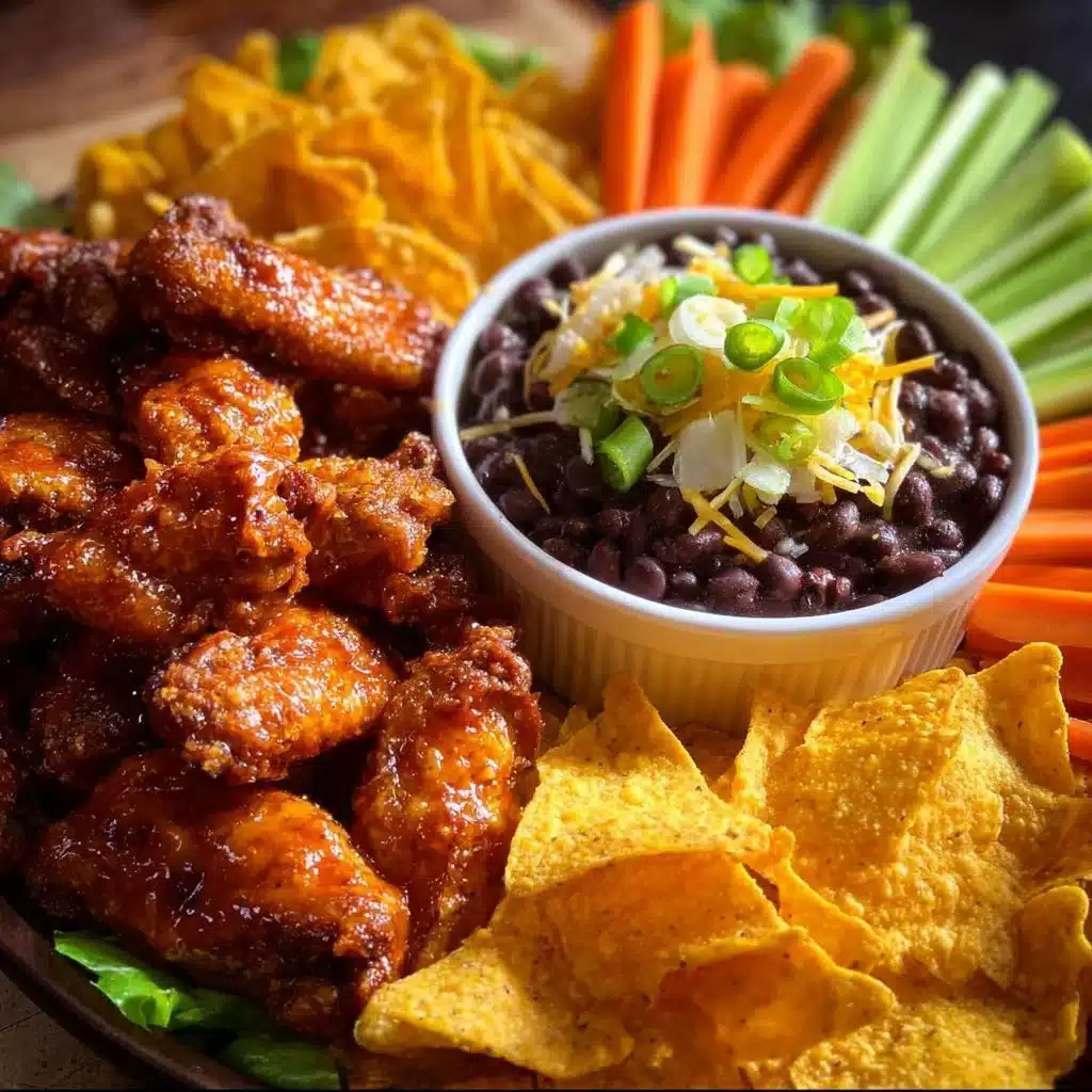 Delicious buffalo chicken wings served with dipping sauce on a game day table