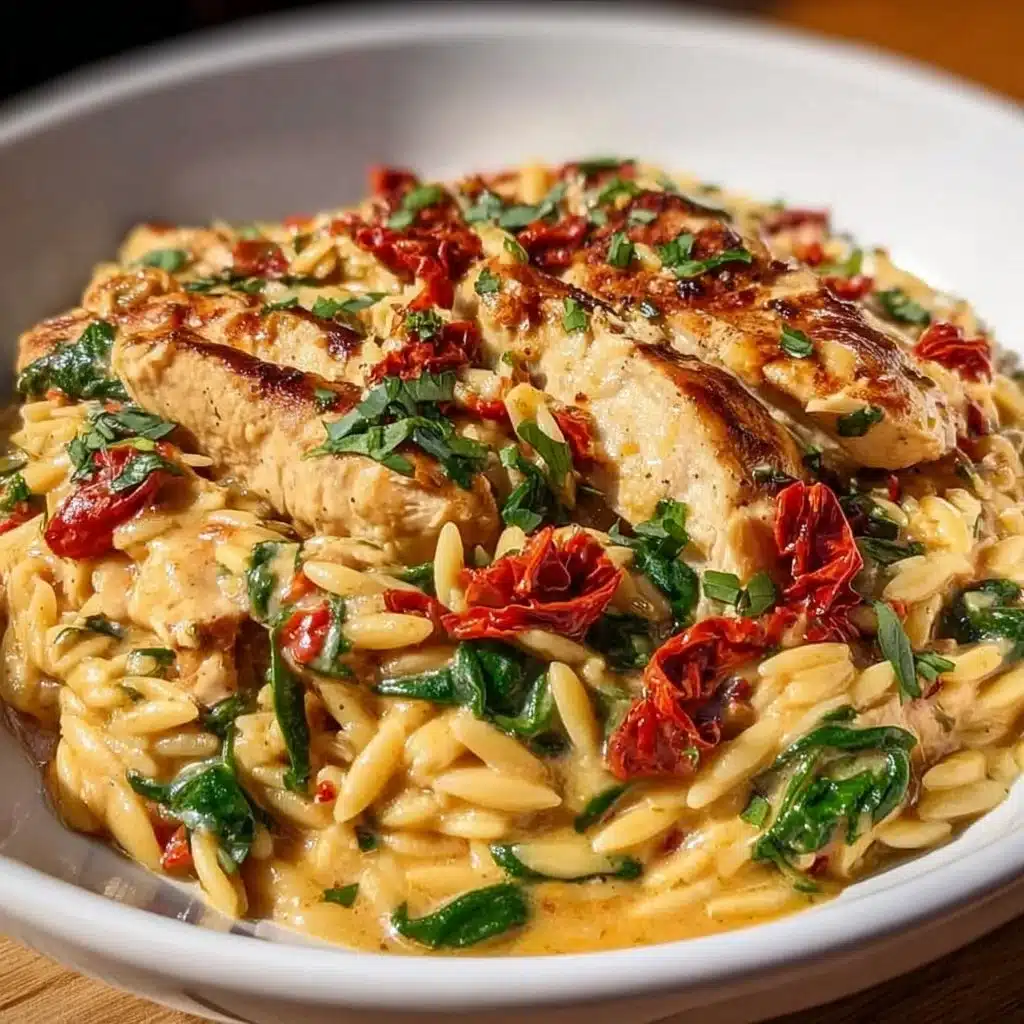 Tuscan Chicken with Parmesan Orzo