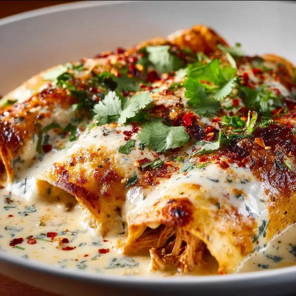 High protein chicken enchiladas served with toppings and garnishes.