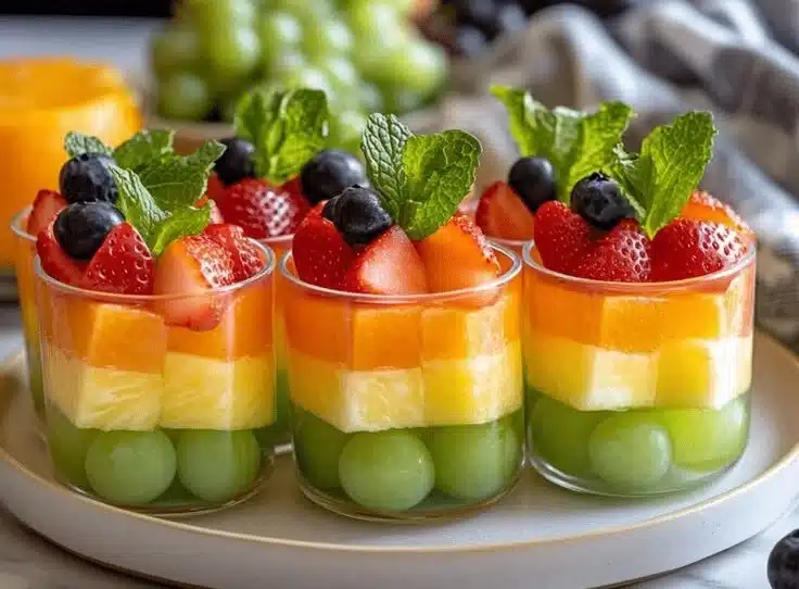 A colorful platter of cute kids' party appetizers for fun celebrations.