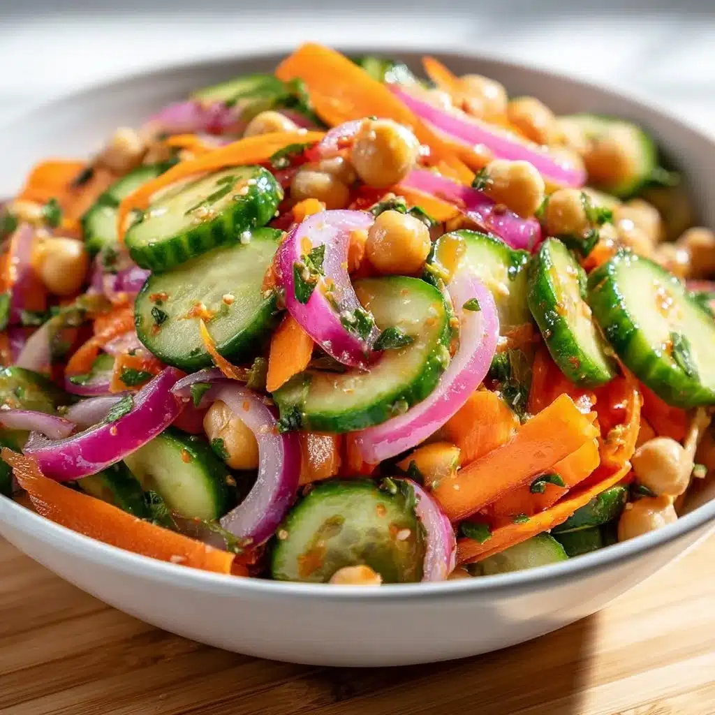 Asian Cucumber and Chickpea Slaw with Sesame Dressing