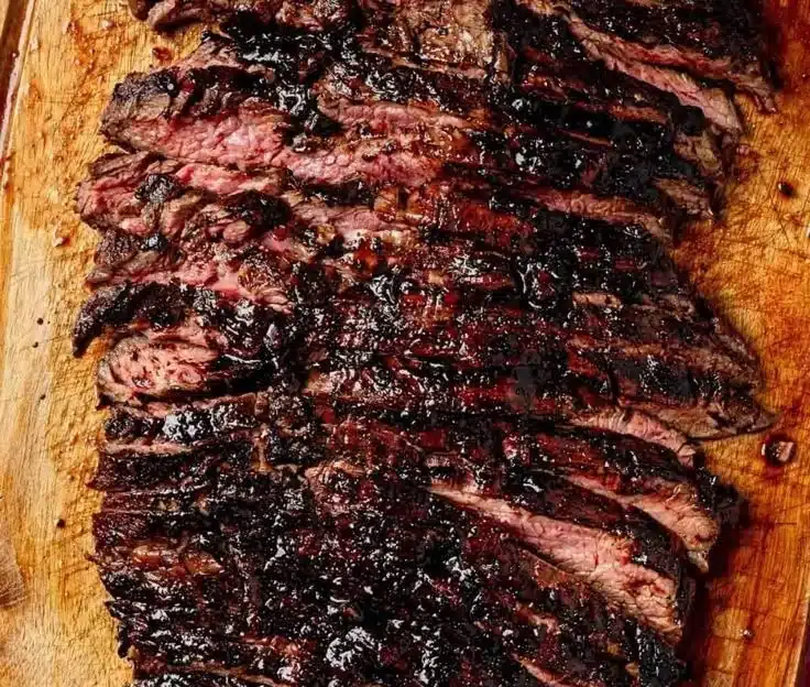 Balsamic Flank Steak with Grilled Zucchini and Whipped Feta