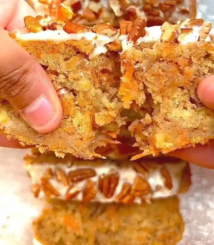 Delicious Carrot Cake Banana Bread freshly baked and sliced for serving