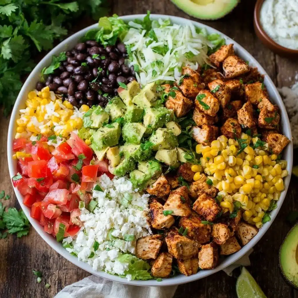 Delicious Chicken Burrito Bowl served with fresh ingredients and vibrant toppings