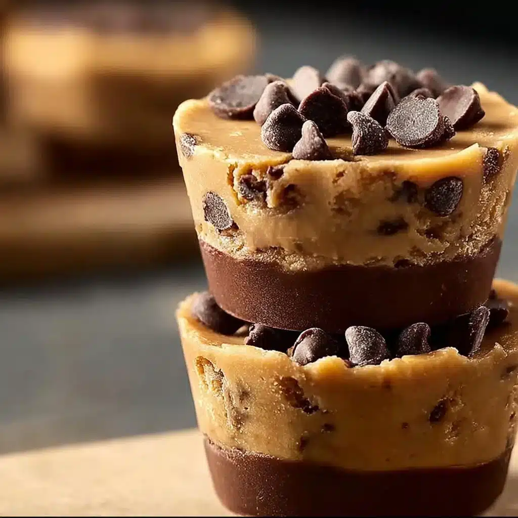 Delicious Chocolate Chip Cookie Dough Cups ready to enjoy as a sweet treat