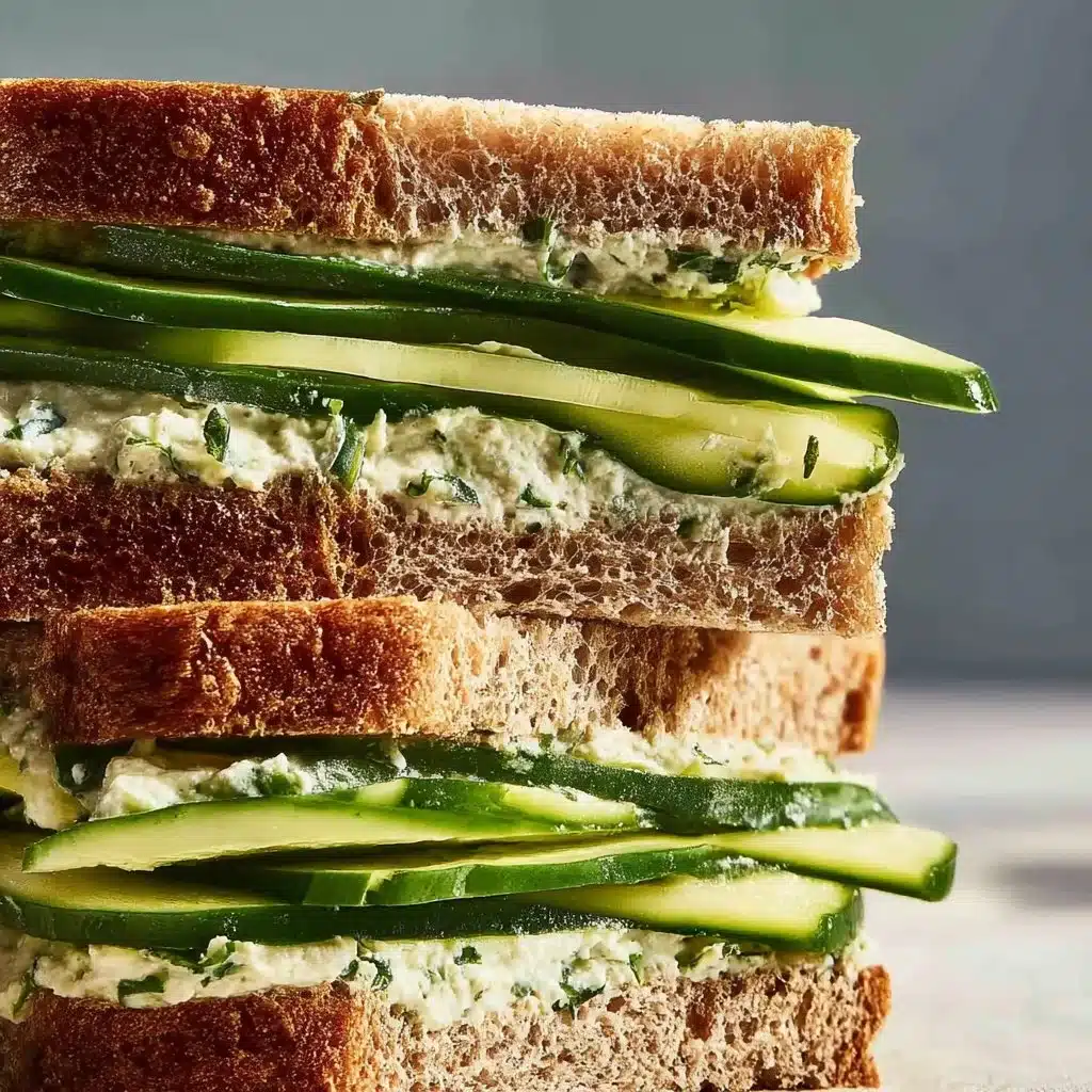 Creamy and crunchy cucumber sandwich with fresh ingredients